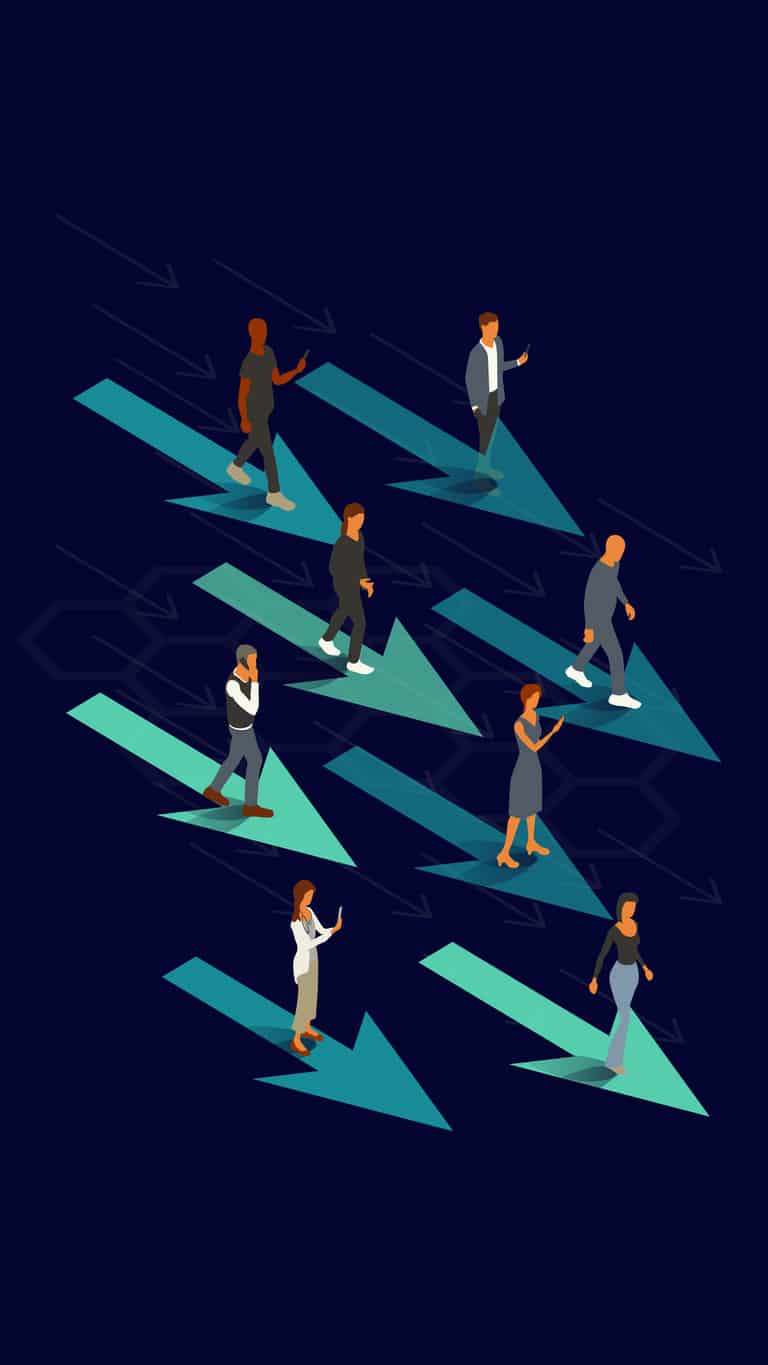 HRinsidr | People headed in the direction of an arrow